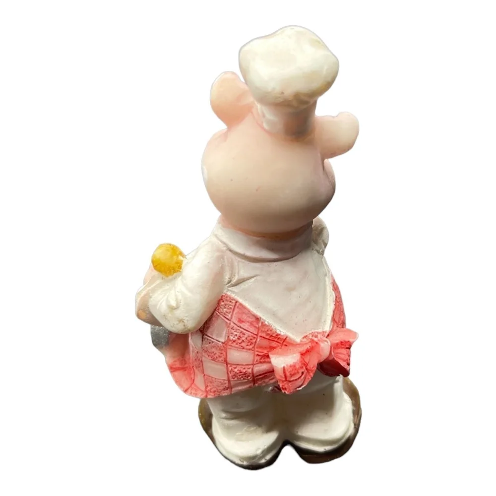 Vintage Happy Chef Pig Figurine 3.25
